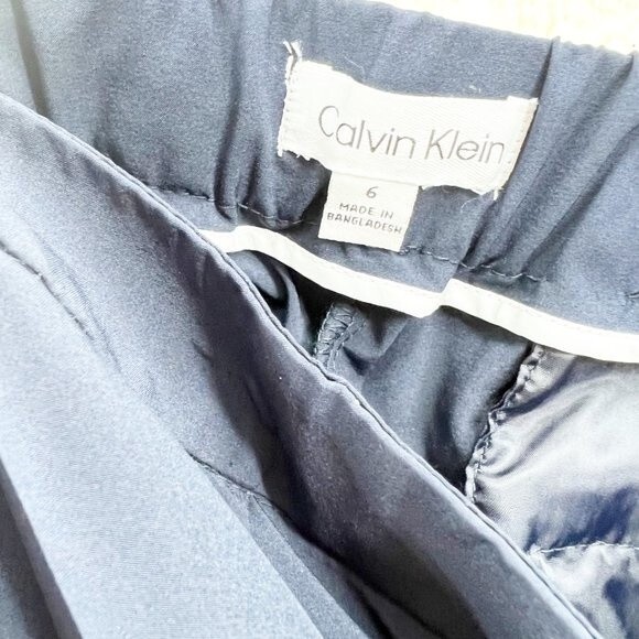 CALVIN KLEIN Slim Straight-Leg Suit Pants Navy Blue Size 6 NWT - Picture 6 of 11